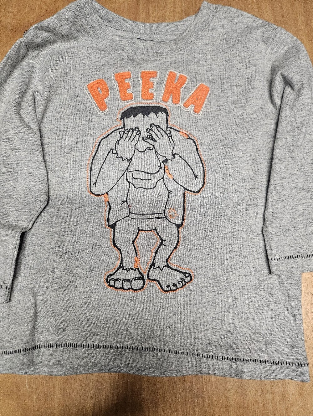 Halloween GAP Gray Shirt with Orange PEEKA Boo Graphic